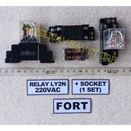 RELAY LY2N 220VAC + SOCKET FORT