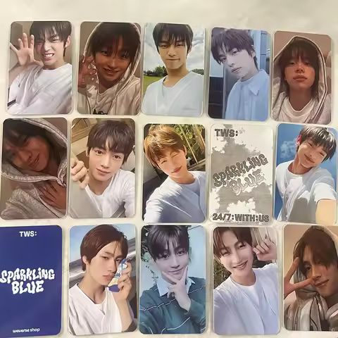Kpop TWS Album SPARKLING BLUE Photocard 6pcs/Set Double Sides Printing Korean Style LOMO Card SHINYU