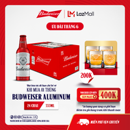 Thùng 24 Chai Aluminum Bia Budweiser Chính Hãng (355ml/ chai)