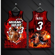 ONE PIECE x MIAMI HEAT DWYANE WADE #3 JERSEY | FULL SUBLIMATION