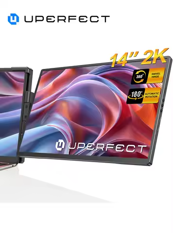 UPERFECT 2K 14 Inch Laptop Monitor Extender Built-in Stand Speaker USB C HDMI Portable Display For P