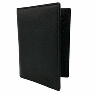 [全新] COACH 新款素面牛皮拉鍊零錢袋證件護照夾(黑)
