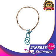[iRojak] Gold Blue Color Pendant Alloy Necklace 36cm 项链 Rantai - NL332