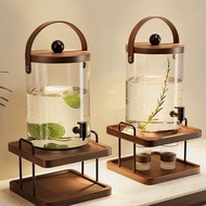 OMMO Emma Acacia Glass Water Beverage Drink Dispenser with Stand