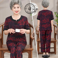 Đồ bộ trung niên cho mẹ mặc nhà chất vải lụa pháp đồ bộ nữ trung niên cao cấp. KN03