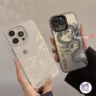 2 in 1 Silicone Casing Compatible For iPhone 11 XR 15 13 14 12 Pro Max 7 8 Plus X Xs Max Candy Color Simple 2 in 1 Shockproof Dragon Pattern Fashion Phone Case Matte Cover