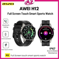 Awei H12 Smart Call Watch | Full Screen Touch Sports Smart Watch | Bluetooth Calling | IP67 Water Resistance