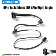 For Corsair HX GOLD PSUs, 6Pin to 3x Molex IDE 4Pin Power Cable for Corsair HX1200, HX1050, HX1000, 