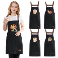 Standard Beautiful Garden Epron Portable Chest For Chefs Japanese Cat Design Protective Clothing