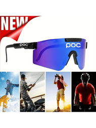 2024年新款時尚POC運動護目鏡TR90男女偏光太陽眼鏡戶外防風眼鏡UV鏡片