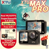 Xtu Max Pro 4K60 WiFi Action Camera Waterproof Body Dual Touch Screen Display SuperSmooth Akaso Brav