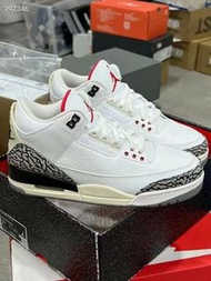 💥現貨💥經典爆款收藏級 Air Jordan 3 Retro "White Cement Reimagined" 喬丹3代復刻重製版白水泥籃球鞋 | 男女情侶同款 | 荔枝紋頭層牛皮鞋面 | 標誌性經