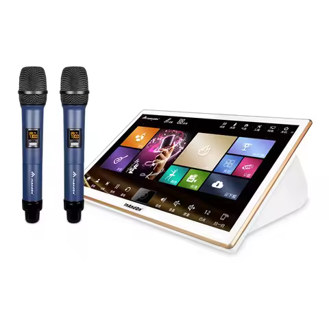 Portable Karaoke Singing Machine18.5" 4 in 1 Juke Box Professional Karaoke System Wireless Microphon