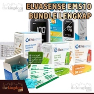 elvasense ems10 3in1 alat cek gula darah kolesterol asam urat tes chol - bundle lengkap bubble n kardus