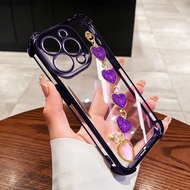 YBD Phone Case For iPhone 17 Pro MAX 17 air 16 Pro Max 15 Pro Max Clear Caing Parkling Pink Love Bra