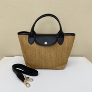 100% แท้ Longchamp Official Store ของแท้ กระเป๋าผู้หญิง แฟชั่นต้นฉบับ ถุงผ้าฟาง