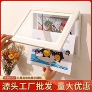 Children Storage Display Picture Frame Magnetic Clamshell Simple Work Frame A4 Certificate Perforati