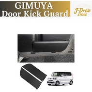 GIMUYA Honda N-BOX JF5 JF6 Door Kick Guard & Trim Protector Black 2PCS Set - PU Leather Carbon Look,