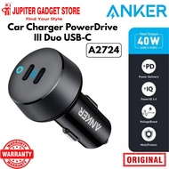 Anker A2724 PowerDrive III DualUSB-C Car Charger Fast Charging 40W Dualport