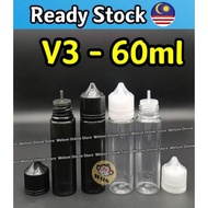 V3 - 60ml Botol Kosong Empty Plastic Dropper Bottle suitable for DIY liquid oil flavor squeezable empty bottle