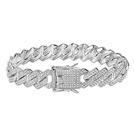 Saintda Cuban Link Bracelet For Men Women Silver/Gold/Rose Gold Bracelets Iced Out Miami Cuban Brace