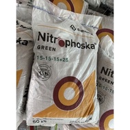 🔥BIG SALES🔥[100% Original] [50KG] Nitrophoska Green/Singa Kuda/狮马青肥| NPK 15-15-15+2S [Growth fertilizer|Baja Subur|生长肥料]