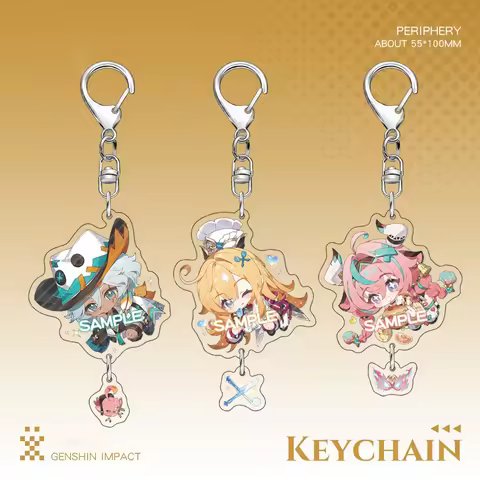 New Genshin Impact Keychain Cute Cartoon Anime Escoffier Varesa Ifa Pendant Key Ring Backpack Jewelr