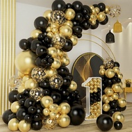 Black Gold Confetti Silver White Red Balloon Arch Garland Kit for 18th 30th 40th 50th 60th 70th Birt