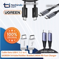 USB C 3.1 to C UGREEN 5A Data Cable 240W PD Fast Charger Rubber Braided Cable