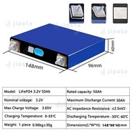 แบต LiFePo4 3.2V 50AH( Lithium iron phosphate) แบตลิเธียม แบตเตอรี่ลิเธียมฟอสเฟส 【ฟรีน็อตและบัสบาร์】