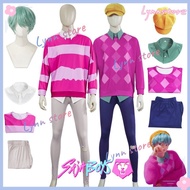 IN STOCK KPOP DEMON HUNTERS BABY SAJA Cosplay Costume Wig Pink Uniforms Suit SAJA BOYS Cos Outfit