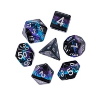 new Cusdie 3 Layers Glitter Dice DND 7Pcs Resin D&D Dice D4 D6 D8 D10 D% D12 D20 Polyhedral Dice Set