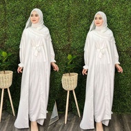 ABAYA MUSLIMAH FLOWY ALA ALA CINDERELLA ABAYA VIRAL DRESS MUSLIMAH KEMBANG FLOWY PUTIH SUCI ABAYA DR