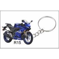 Yamaha R15 blue keychain 2d
