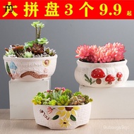 Nylon Large-Diameter Succulent Flower Pot Ceramic Large Flower Pot Minimalist Creative Stoneware Succulent Plant Platter