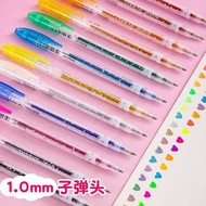 Set pen gel warna pendarfluor berwarna-warni, lukisan pena berkilat tinggi, berus Guac grafiti, pen 