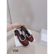 Square toe lace Sandal 5cm V39