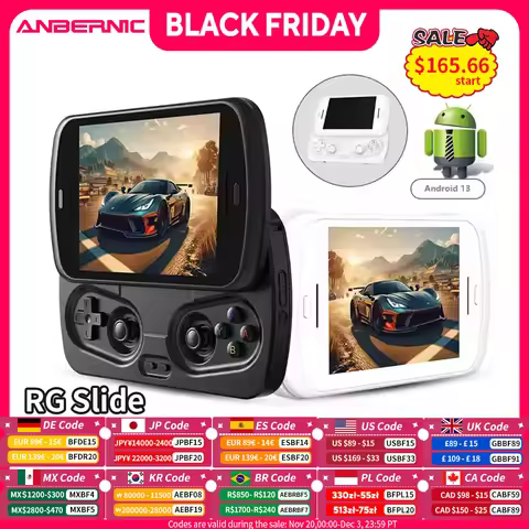 Anbernic RG Slide Handheld Game Console Android 4.7" LTPS In-Cell Screen Capacitive Joystick WIFI Bl