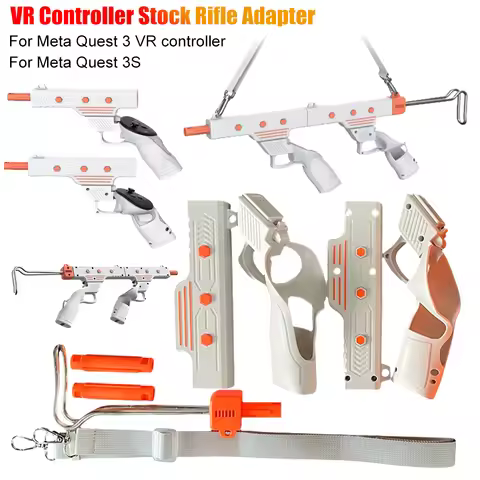 VR Gun Stock VR Shooting Game Accessories VR Gunstock VR Controller Stock Rifle Adapter for Meta Que