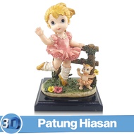 SpotGood Polystone Decorative Statue Female Pink Dress Statue Display Statue Ek-Sp-201-B