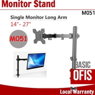 M051 Single TV Monitor Arm Desk Monitor Stand 14-27 Inch (CLAMP TYPE)