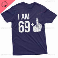 Mens 70th Birthday T-shirt Papa Grandpa Dad 69+ Cotton Retro Street Fashion Mens Shirt Vintage Print