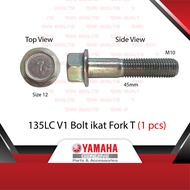 5YW-F3346-00 Yamaha Original 135LC V1 Bolt ikat Fork T Batang Chome Tube Size 12 Under Bracket