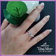 ▤ ㍿ △ Unisilver 925 Silver Solitaire Engagement Ring (RS559-1001)