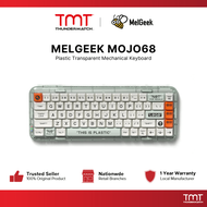 MelGeek Mojo68 Plastic Transparent 65% Compact 68-Key Fully-Assembled Multi-Mode Wireless Mechanical Keyboard