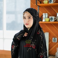 Mukena Terusan Dewasa Rayon Bordir Ranting Bunga Melati Ratu Kameela Mukenah Lajuran Jumbo Terbaru