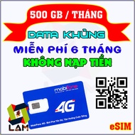 FREESHIP - CHƯA KÍCH HOẠT. Sim 4G Mobifone 500GB/tháng (có eSIM) - Thích hợp phát WIFI - Trọn gói 1