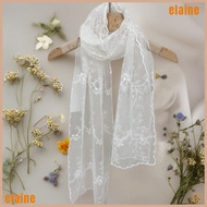 ELAINE Women's Lace Scarf - Long Floral Shawl with Sun Protection
