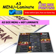 Print A3 Menu + Laminate / Restaurant Menu A3