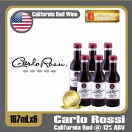 Carlo Rossi California Red 187mL Red Wine *Pack of 6*